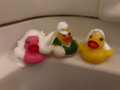 bath time hair salon !! <3 <3