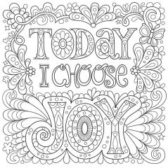 today I choose Joy free coloring page