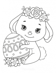 spring coloring pages cute bunny easter Egg flowers 400x518