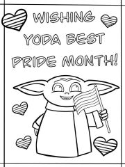 baby yoda pride coloring sheet