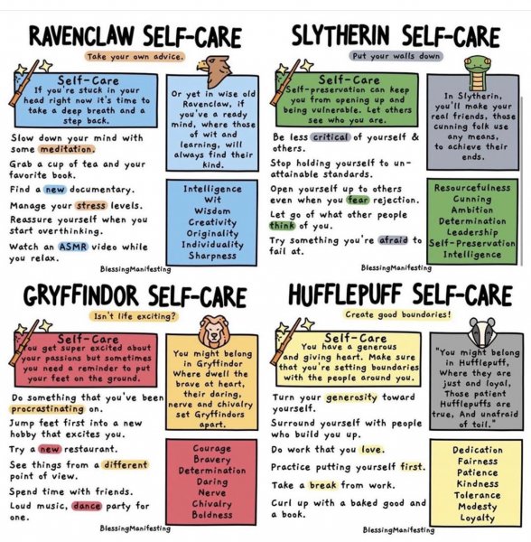 Hogwarts House Self Care