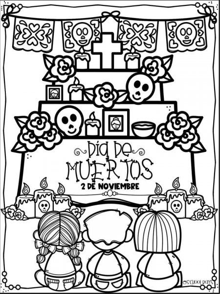 Day of the Dead (Día de Muertos) coloring sheet