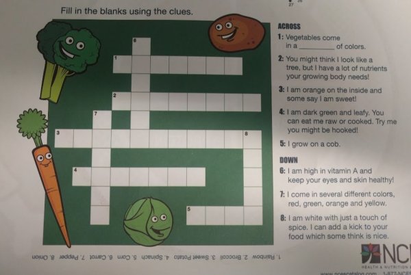 Veggie CrossWord